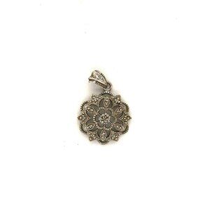 Designer Sterling Silver & Cubic Zirconia Flower Snowflake Pendant! 99